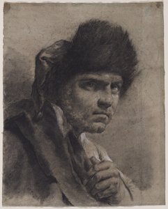 رجل بقبعة من الفرو بواسطة Giovanni Battista Piazzetta