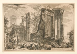 منظر آخر لمعبد العرافة في تيفولي ، من فيديوت دي روما بواسطة Giovanni-Battista Piranesi