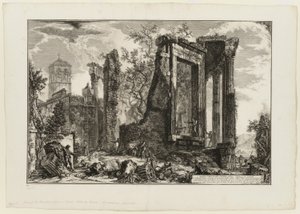 منظر آخر لمعبد العرافة في تيفولي ، من مناظر روما بواسطة Giovanni-Battista Piranesi