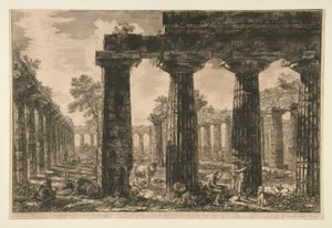 شوهدت أخرى؟ من واجهة Pronaos الرسم؟ موصوفة في اللوحة V (منظر آخر لواجهة بروناوس مرسوم وموصوف في اللوحة V) ، من مناظر مختلفة بواسطة جيوفاني باتيستا بيرانيسي