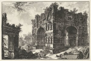 بوج فان يانوس إن دي بوج فان دي جيلدويسيلارس تي روما المعبد المعروف باسم Volgarm.te of Janus (العنوان على الكائن) Gezichten op Rome (عنوان المسلسل) مناظر لروما رسمها ونقشها المهندس المعماري جيامباتيستا بيرانيزي Ve (nez) iano (عنوان السلسلة) بواسطة جيوفاني باتيستا بيرانيسي