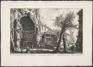 بوج فان تيتوس تي روما منظر لقوس تيتوس (العنوان على الجسم) Gezichten op Rome (عنوان المسلسل) مناظر لروما رسمها ونقشها المهندس المعماري جيامباتيستا بيرانيزي Ve (nez) iano (عنوان السلسلة) بواسطة جيوفاني باتيستا بيرانيسي