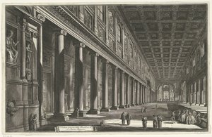 داخل سانتا ماريا ماجوري في روما منظر داخلي لكنيسة S. Maria Maggiore (العنوان على الكائن) Gezichten op Rome (عنوان المسلسل) مناظر لروما رسمها ونقشها المهندس المعماري جيامباتيستا بيرانيزي Ve (nez) iano (عنوان السلسلة) بواسطة جيوفاني باتيستا بيرانيسي