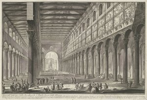 Interieur van de Sint-Paulus buiten de Muren te Rome القسم الداخلي من بازيليك القديس بولس خارج الأسوار (...) (العنوان على الكائن) Gezichten op Rome (عنوان المسلسل) مناظر لروما رسمها ونقشها المهندس المعماري جيامباتيستا بيرانيزي Ve (nez) iano بواسطة جيوفاني باتيستا بيرانيسي