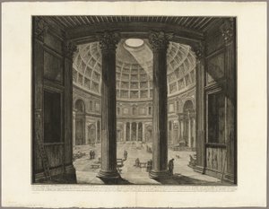 منظر داخلي للبانثيون ، من مناظر روما بواسطة Giovanni-Battista Piranesi