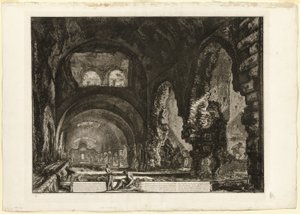 منظر داخلي لفيلا Maecenas من مناظر روما بواسطة Giovanni-Battista Piranesi