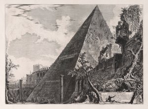 Piramide di C. Cestio (هرم Gaius Cestius) ، من Vedute di Roma (مناظر من روما) بواسطة Giovanni-Battista Piranesi