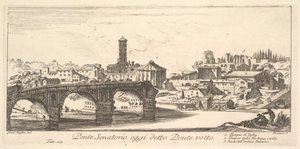 اللوحة 14: جسر سيناتوريال ، يسمى اليوم جسر بونتي روتو المكسور. 1. معبد س ... ، كاليفورنيا. 1748. بواسطة جيوفاني باتيستا بيرانيسي
