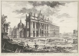 Sint-Jan van Lateranen te Rome منظر لكنيسة S. Giovanni Laterano (العنوان على الجسم) Gezichten op Rome (عنوان المسلسل) مناظر لروما رسمها ونقشها المهندس المعماري جيامباتيستا بيرانيزي Ve (nez) iano (عنوان السلسلة) بواسطة جيوفاني باتيستا بيرانيسي