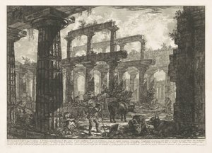 معبد نبتون في بايستوم Vue des restes de la Celle du Temple de Neptune (العنوان على الكائن) مناظر مختلفة لبقايا ثلاثة مبان كبيرة لا تزال قائمة في بايستوم (عنوان السلسلة) Différentes vues de quelques restes de trois gr بواسطة جيوفاني باتيستا بيرانيسي
