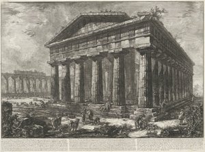معبد نبتون في بايستوم Vue du Temple de Neptune ، Dieu tutélaire de l