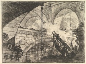 القوس مع زخرفة قذيفة ، من Carceri dinvenzione Imaginary Prison ، ca. 1749-50. بواسطة جيوفاني باتيستا بيرانيسي
