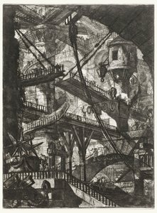 الجسر المتحرك ، اللوحة السابعة من سلسلة سجون الاختراع بواسطة Giovanni-Battista Piranesi