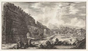 منظر لبقايا الحصن الإمبراطوري [Poecile] في هادريان بواسطة Giovanni-Battista Piranesi