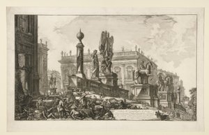 منظر لتل كابيتولين ، من الجانب ، من فيديوت دي روما بواسطة Giovanni-Battista Piranesi