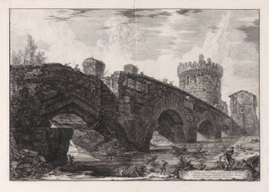 منظر لجسر لوغانو في l بواسطة Giovanni-Battista Piranesi