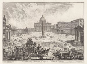 منظر للكنيسة وساحة القديس بطرس بواسطة Giovanni-Battista Piranesi
