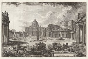 منظر للميدان الكبير وكنيسة سان. بطرس (منظر لساحة كبيرة وكنيسة القديس بطرس بواسطة Giovanni-Battista Piranesi