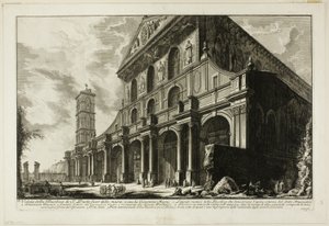 منظر لكنيسة S. Paolo fuori delle Mura [St. بول خارج الأسوار] ، بناه قسطنطين الكبير ، من مناظر روما بواسطة جيوفاني باتيستا بيرانيسي
