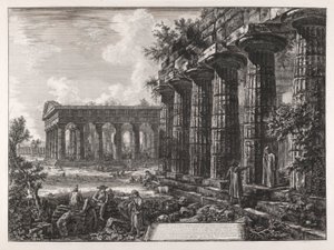 منظر لبعض أعمدة الواجهة المقابلة؟ أن اللوحة السابقة بواسطة Giovanni-Battista Piranesi