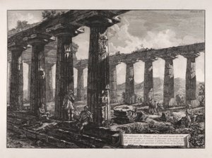 منظر داخلي للمعبد بواسطة Giovanni-Battista Piranesi