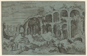 كولوسي. رو. نشرة. 3 (المنظر الثالث للكولوسيوم في روما) بواسطة جيوفاني باتيستا بيتوني ، بعد هيرونيموس كوك