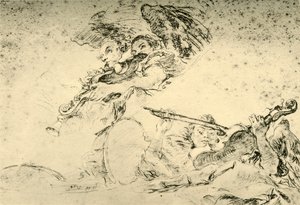 الملائكة يلعبون الآلات الموسيقية ، c1755 ، 1928 بواسطة جيوفاني باتيستا تيبولو