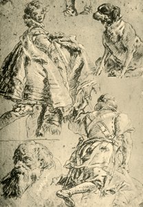 دراسات تفصيلية للجداريات في القيصر في المسكن في فورتسبورغ ، 1751-1752 ، 1928 بواسطة جيوفاني باتيستا تيبولو