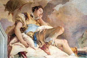 تفاصيل رينالدو ، من أرميدا اختطاف النوم رينالدو ، من غرفة القدس سلمت في القصر ، 1757 بواسطة جيوفاني باتيستا تيبولو