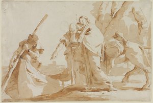 الهروب إلى مصر: صعود العائلة المقدسة ، ج. 1735. بواسطة جيوفاني باتيستا تيبولو