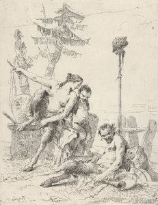 عائلة ساتير بان وعائلته ، من شيرزي ، كاليفورنيا. 1743-50. بواسطة جيوفاني باتيستا تيبولو