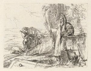 فيلسوف قائم وشخصيتان أخريان ، من فاري كابريتشي (مختلف Capriccios) بواسطة Giovanni-Battista Tiepolo