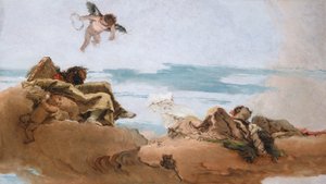 دراسة للسقف مع شخصية المستشار ، قبل ج. 1762. بواسطة جيوفاني باتيستا تيبولو
