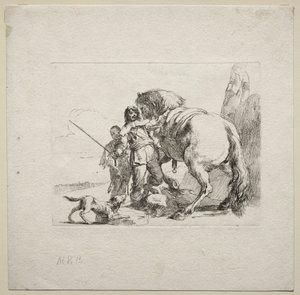 نزوات مختلفة: فارس الخيالة ، 1785. بواسطة Giovanni Battista Tiepolo