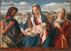 Madonna and Child with St John the Baptist and a Saint بواسطة جيوفاني بيليني