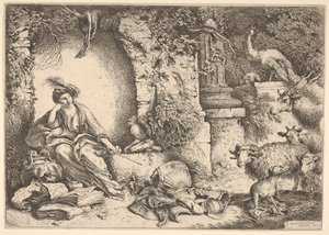 قام سيرس بتغيير رفقاء أوليسيس إلى وحوش ، 1650-1651. بواسطة جيوفاني بينيديتو كاستيجليون