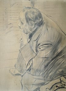 Portrait of Edgar Degas by Giovanni Boldini (1842-1931) Charcoal on canvas, 605x46 cm, ca 1885 بواسطة جيوفاني بولديني