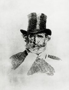 Portrait of Giuseppe Verdi (1813-1901), Italian composer, drawing by Giovanni Boldini (1842-1931) بواسطة جيوفاني بولديني