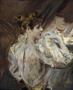 صورة لامرأة شابة في الملف الشخصي Eleonora Duse ، c. 1895. بواسطة جيوفاني بولديني
