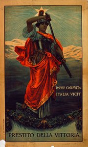 ملصق عسكري إيطالي ، الحرب العالمية الأولى: ملصق "Prestitio della Vittoria" ، ملصق سندات الحرب الإيطالية بواسطة جيوفاني كابرانيزي