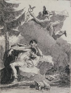 عطارد يظهر لأينيس في المنام 1757. بواسطة جيوفاني دومينيكو تيبولو
