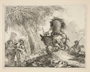 العذراء والطفل مع يوسف ، من سلسلة Idee pittoresche sopra la fuga في Egitto (رحلة إلى مصر) بواسطة جيوفاني دومينيكو تيبولو