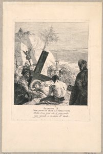 عبر الصليب - المحطة التاسعة ، يسقط تحت الصليب للمرة الثالثة بواسطة جيوفاني دومينيكو تيبولو