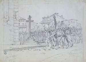 Entrance of the French troops in Livorno بواسطة جيوفاني فاتوري