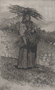 فلاحة تجمع العصي ، 1884-1908. بواسطة جيوفاني فاتوري