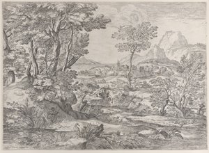 ثلاثة أولاد في منظر طبيعي مع بلدة في الخلفية ، 1626-1680. بواسطة جيوفاني فرانشيسكو جريمالدي