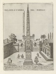 المسلة المصرية لرمسيس الثاني في ساحة ديل بوبولو في روما Obelisco a S. Maria del Popolo (العنوان على الكائن) الآثار والمباني الحديثة والقديمة في روما (عنوان السلسلة) Ornamenti di fabriche antichi et moderni dell 