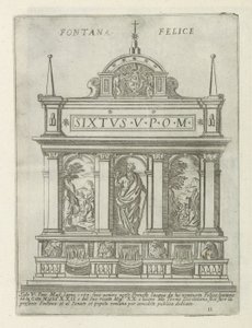 نافورة مياه سعيدة النافورة السعيدة (العنوان على الكائن) Moderne en Antieke monuments en bouwwerken in Rome (عنوان السلسلة) زخارف المباني القديمة والحديثة في مدينة ألما في روما (عنوان السلسلة) بواسطة جيوفاني ماجي