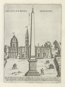 Obelisk voor de Santa Maria Maggiore المسلة في S. Maria Maggiore (العنوان على القطعة) Moderne en Antieke monuments en bouwwerken in Rome (عنوان السلسلة) زخارف المباني القديمة والحديثة في مدينة ألما في روما (عنوان السلسلة) بواسطة جيوفاني ماجي