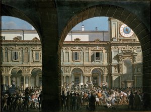 دومينيكو بينو يتحدث إلى الحشد في ساحة ميركانتي في ميلانو ، 21 أبريل 1814 (رسم